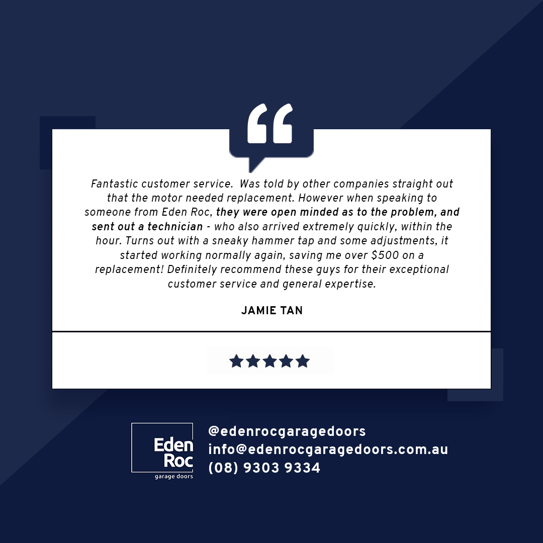 EdenRocGD's tweet photo. We are incredibly proud of the work we do love to hear from our customers when they have a great experience with us!

Here are some of the kind words shared by Jamie in our regards:

#edenrocgaragedoors #garagedoorrepair #review #customerfeedback #testimonial https://t.co/TBIGzAaXXj