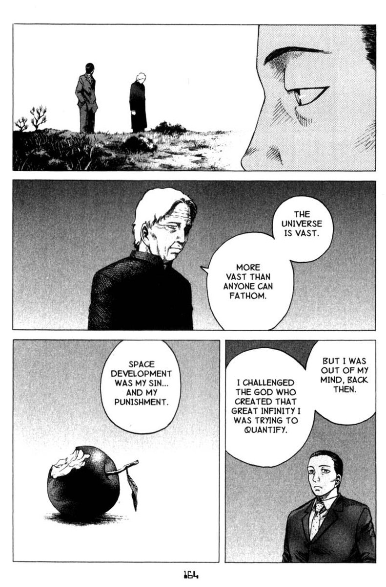 finished planetes recently, and it really was such an interesting read. loved this conversation between locksmith and the priest on what "love" means. they think that love is something to search for in this vast universe. 