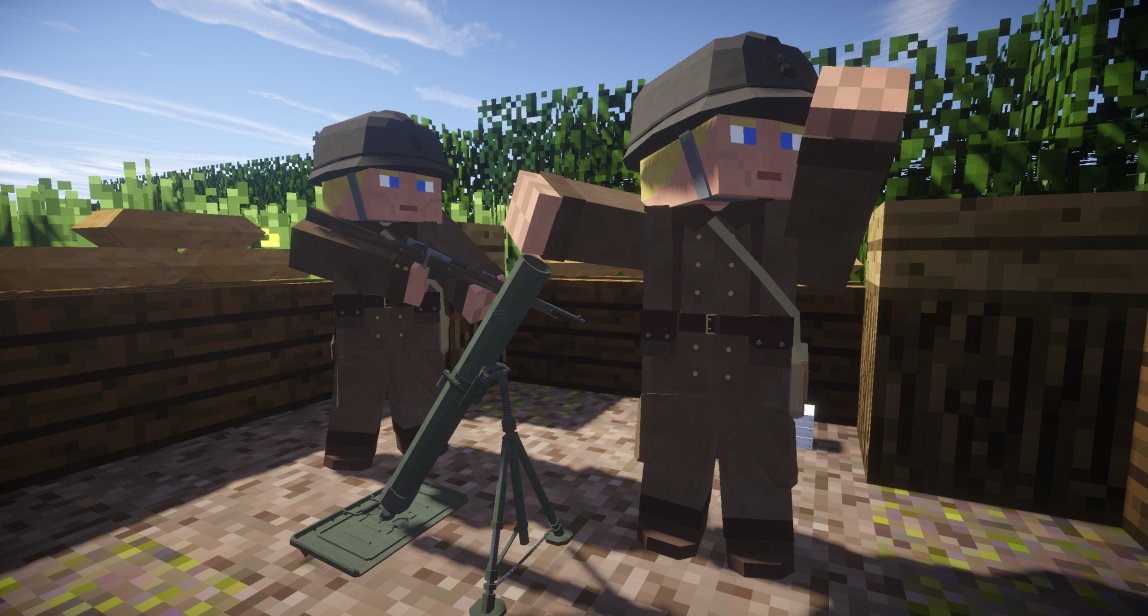 BeardieMods's tweet photo. You might have seen this a few weeks ago on discord - we're finally making the mortar prop you see in game usable in certain locations! Non-usable ones will have a destroyed look. 
#WW2 #Minecraft https://t.co/t1CGgxUz6C