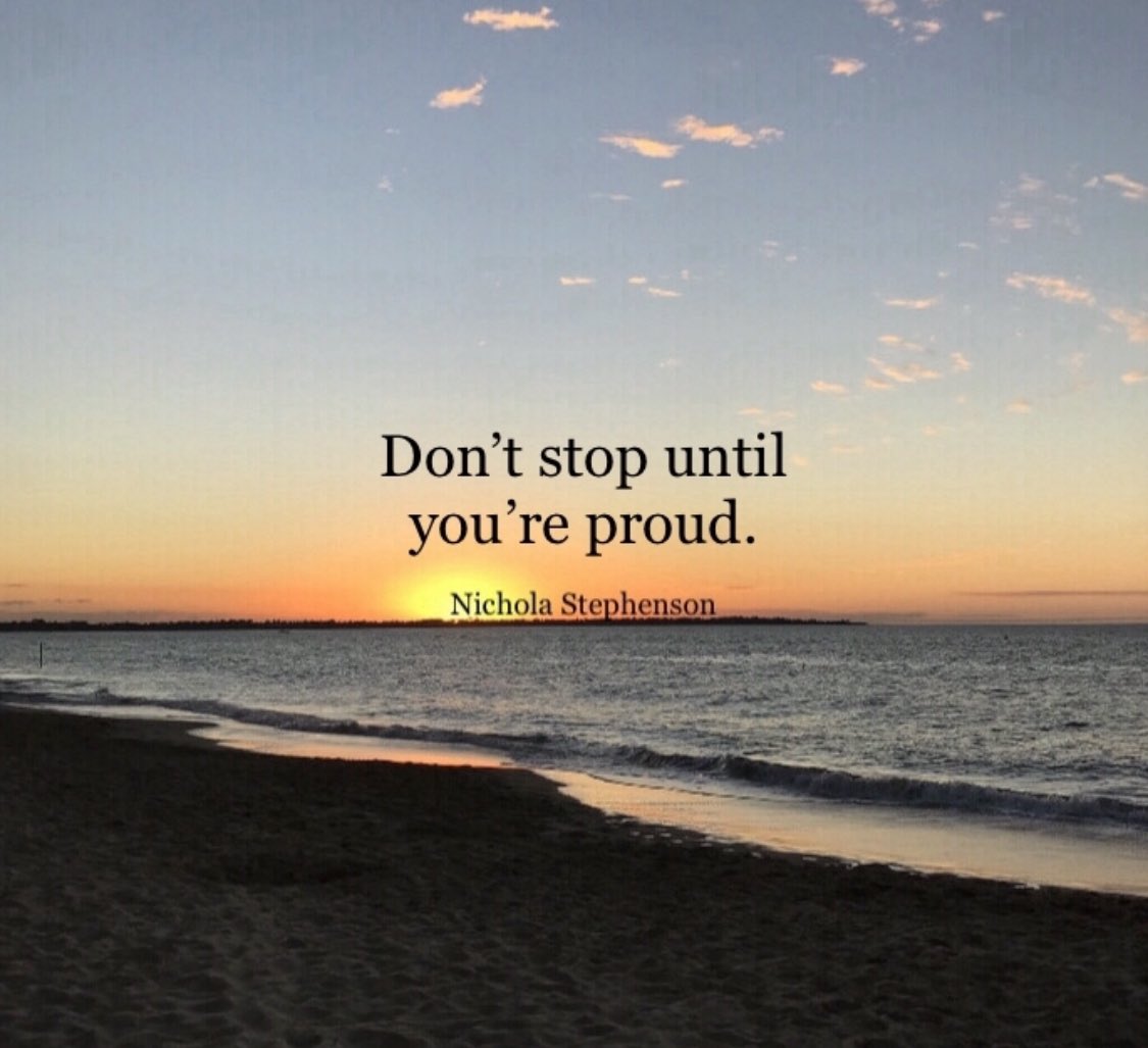 Don’t stop until you’re proud 

#Positive #MentalHealth #Mindset #keepgping #joyTrain #successtrain #thinkbigsundaywithmarsha #thrivetogether