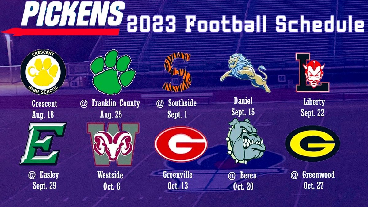 2023 Pickens Football Schedule #IGNITE23