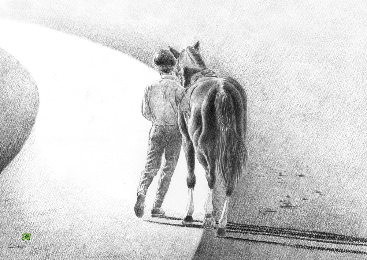 絵を描く時は厩務員さんの馬に対する重心に感心します。
何気ない競馬のシーンを支える、縁の下の力持ち 