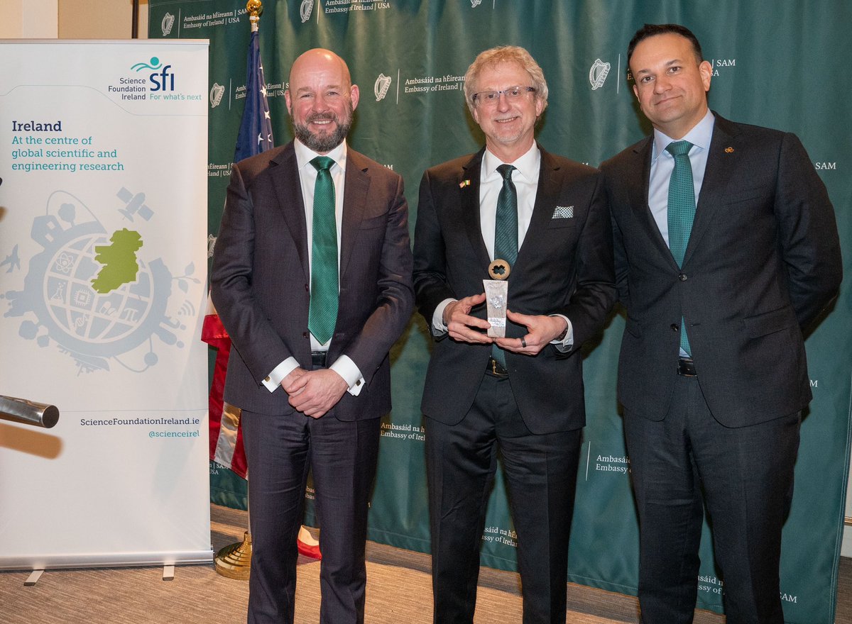 pauldaugh's tweet photo. What an honor to receive the @scienceirel St. Patrick’s Day Science Medal for Industry, presented by Taoiseach @LeoVaradkar! Thank you for selecting me & congratulations to Dr. Paul K. Whelton for receiving the St. Patrick’s Day Science Medal for Academia!  Link: https://t.co/U9RzEeET1B