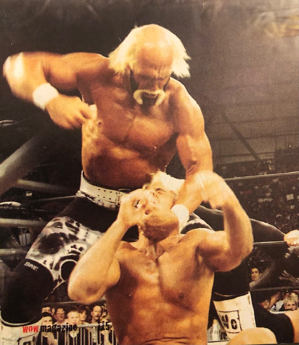 Hulk Hogan vs Ric Flair at Spring Stampede 99, from WOW magazine 3 #hulkhogan #ricflair #hollywoodhogan #nwo #wcw #springstampede #attitudeera #wowmagazine