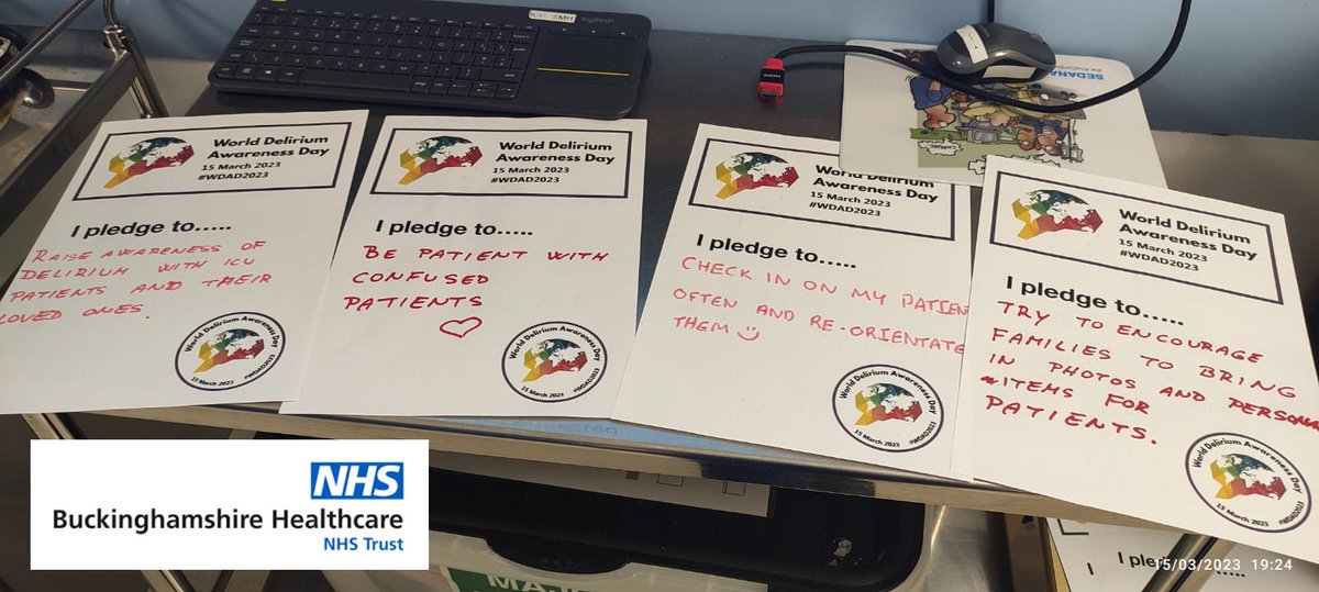 HGadsbyICU's tweet photo. #WDAD @BHTCriticalCare Delirium aware and improving practice. There is so much to learn and the impact on our HC systems is huge. Let's get it right and help our patients to survive well. @Supergirl37 @Molly39106680  @imogen_cotter @mitzdesai https://t.co/79InlQ1nAn