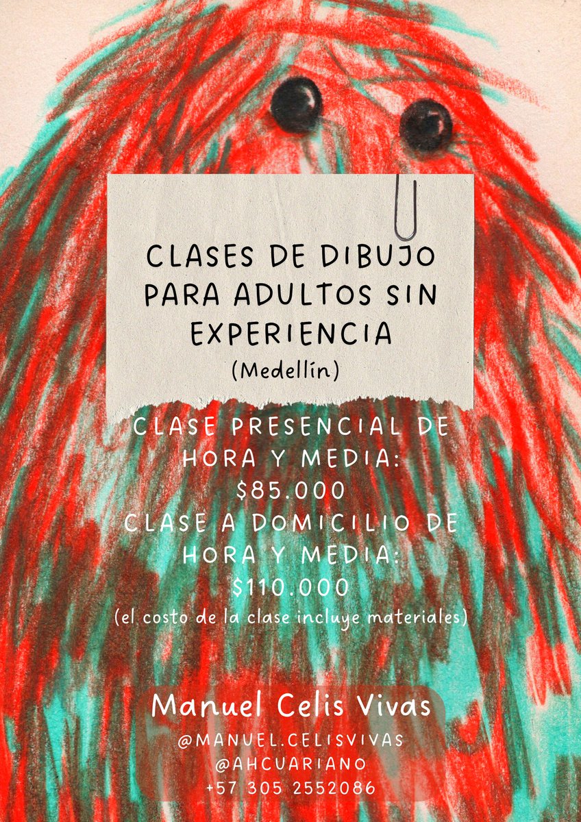 ahcuariano's tweet photo. Si alguien está interesado en clases de dibujo, esta información le puede interesar https://t.co/BhtTPGs8Sp
