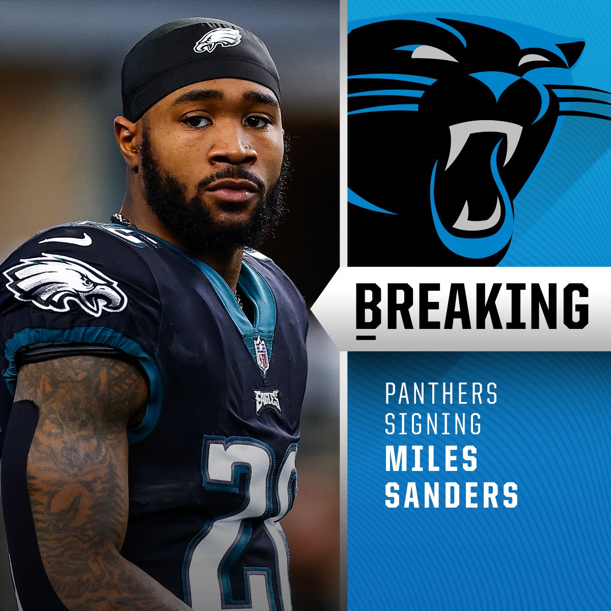 NFL on Twitter "Panthers agree to terms with RB Miles Sanders. (via