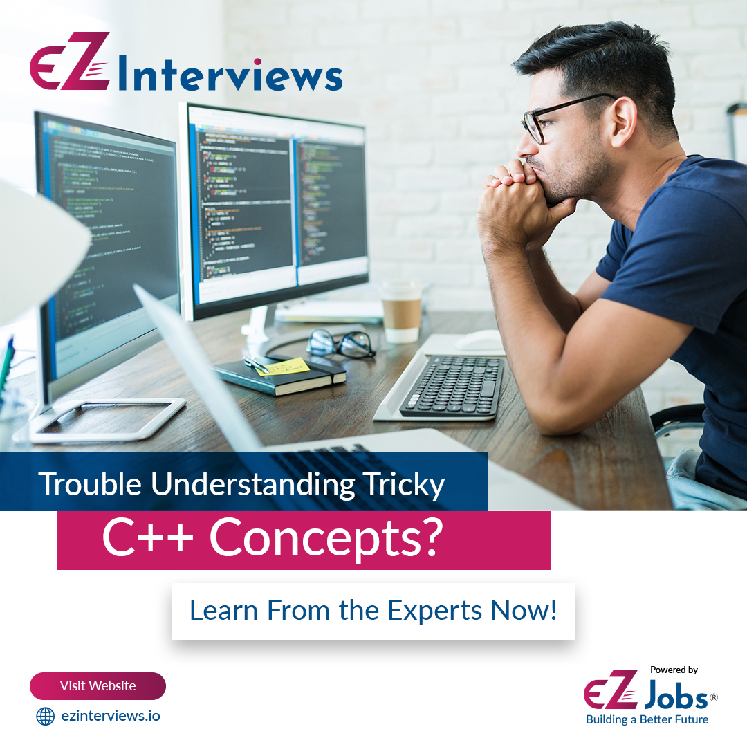 Ezjobsio's tweet image. The best place to learn C++ topics is EZInterviews. Whether you're a fresher or an experienced pro, interview questions on this platform will help you get the hang of C++ easily.
#cpp #cplusplus #cplusplusprogramming #computerscience #machinelearning #jobs #career #EZInterviews