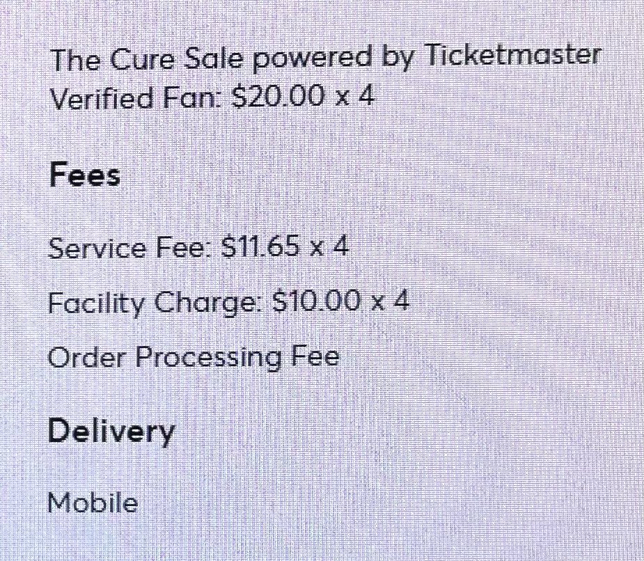 MeghanEast's tweet photo. I guess you get more “service” in pavilion 🤔 @Ticketmaster @thecure https://t.co/Y3ZUS9f9qt