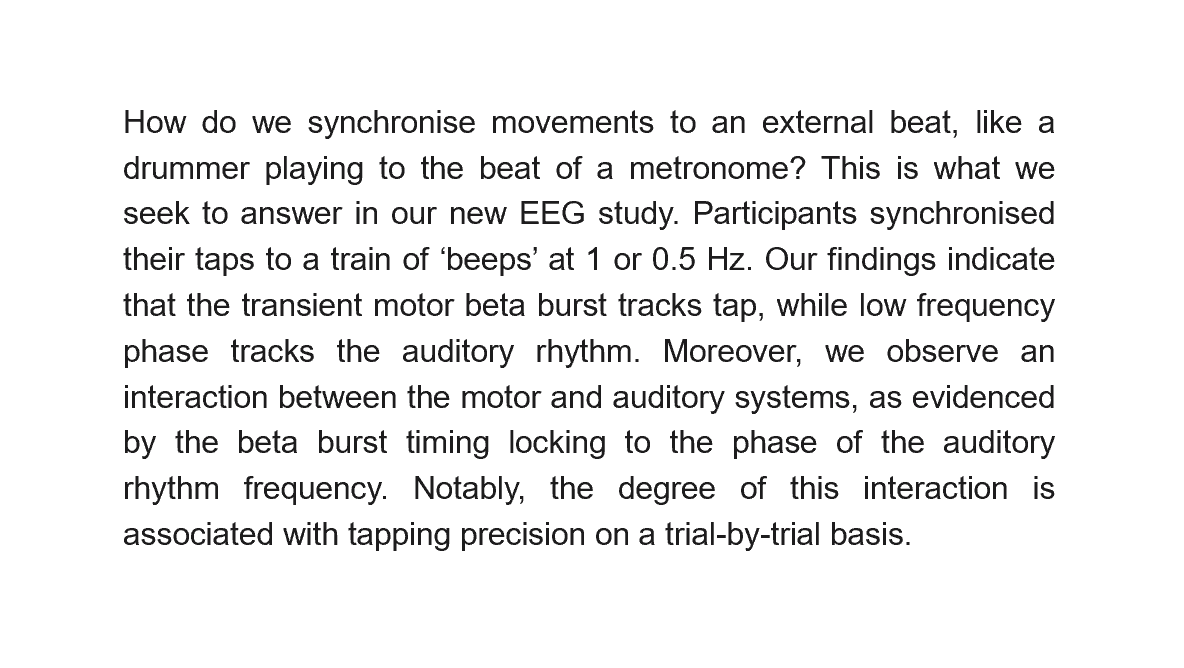 Chloe33455's tweet photo. 🎶🥁🧠#Neuroscience #BetaBurst #AuditoryTracking #SensorimotorSynchronization #MotorBeta https://t.co/JCokZLeX31