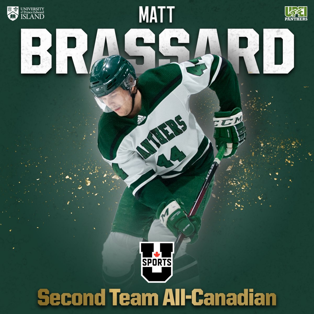 UPEIPanthers's tweet photo. One of the best defenders in the country! Congrats to Second Team All-Canadian🇨🇦, MATT BRASSARD!

#GoPanthersGo | #Hockey https://t.co/o4h4L6a7Vs