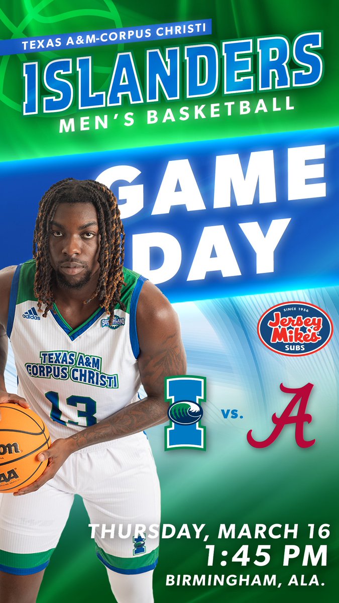Islanders_MBB's tweet photo. 𝙇𝙪𝙩𝙯 𝙎𝙝𝙖𝙠𝙖𝙨 𝙩𝙝𝙚 𝙒𝙤𝙧𝙡𝙙

🆚 No. 1 Alabama
📍 Legacy Center (Birmingham, Ala.)
⏰ 1:45 p.m.
📺 CBS
📻 https://t.co/4wA3vaHPrf
📊 https://t.co/CsnuO0QzcB
📝 https://t.co/ls6aMK4F8d

#ShakasUp // #LutzGo // #TAMUCC // #MarchMadness https://t.co/VitHv5N2jy