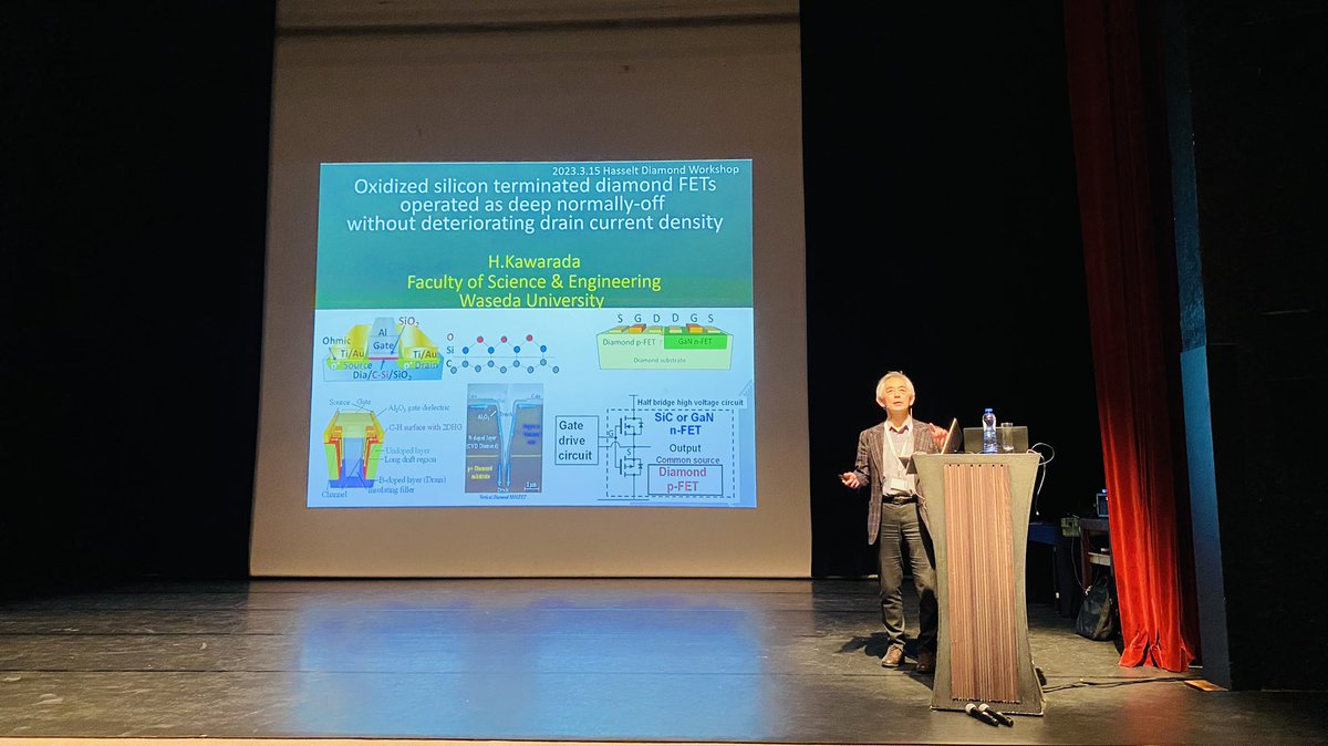 The first talk of the day was a wonderful invited presentation by Prof. Hiroshi Kawarada of <a href="/waseda_univ/">早稲田大学 Waseda University</a> , underlining this year’s topical focus on diamond for electronic applications. #SBDD27 #diamond 💎