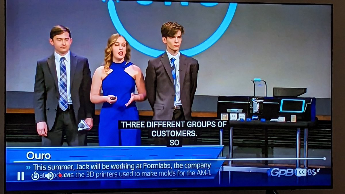 asjariwala's tweet photo. Excited to watch the live @inventureprize on @gpb where a team of students from @MEGeorgiaTech who worked @GTInvention are pitching their idea of desktop injection molding machines that use mold from #3Dprinting. Go team OURO! https://t.co/VnoToIIWpe