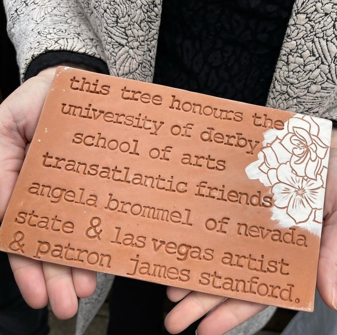 Angela M. Brommel (@ambrommel) on Twitter photo Thank you <a href="/sunter_studio/">Abbie Sunter</a> for this lovely plaque celebrating friendship: @nevadastatecollege & @derbyuni + creatives, supporters & donors who also believe that friendship + art are powerful, transformational acts. Honored to be recognized along w/ dear friend @james_stanford_art. Thank you <a href="/sunter_studio/">Abbie Sunter</a> for this lovely plaque celebrating friendship: @nevadastatecollege & @derbyuni + creatives, supporters & donors who also believe that friendship + art are powerful, transformational acts. Honored to be recognized along w/ dear friend @james_stanford_art.