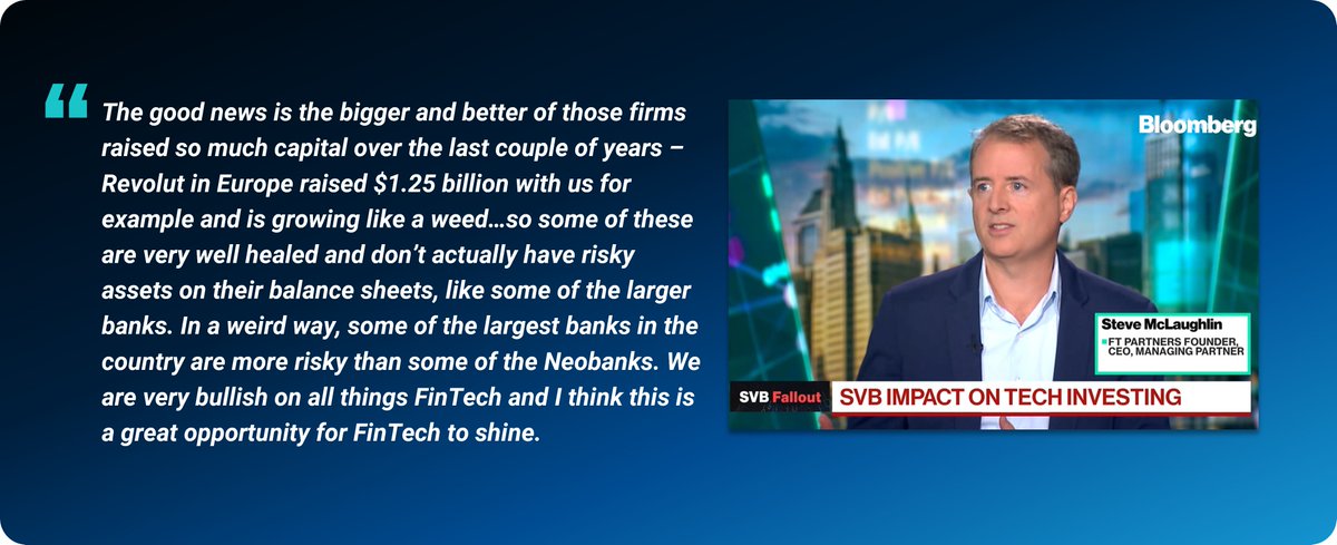 FTPartners's tweet photo. Check out the segment I did on Bloomberg TV on Monday about the state of FinTech after the SVB collapse https://t.co/abgUFnLk9n #FinTech #SVBCollapse #SiliconValleyBank #StateofFinTech https://t.co/yH5QtvDZCn