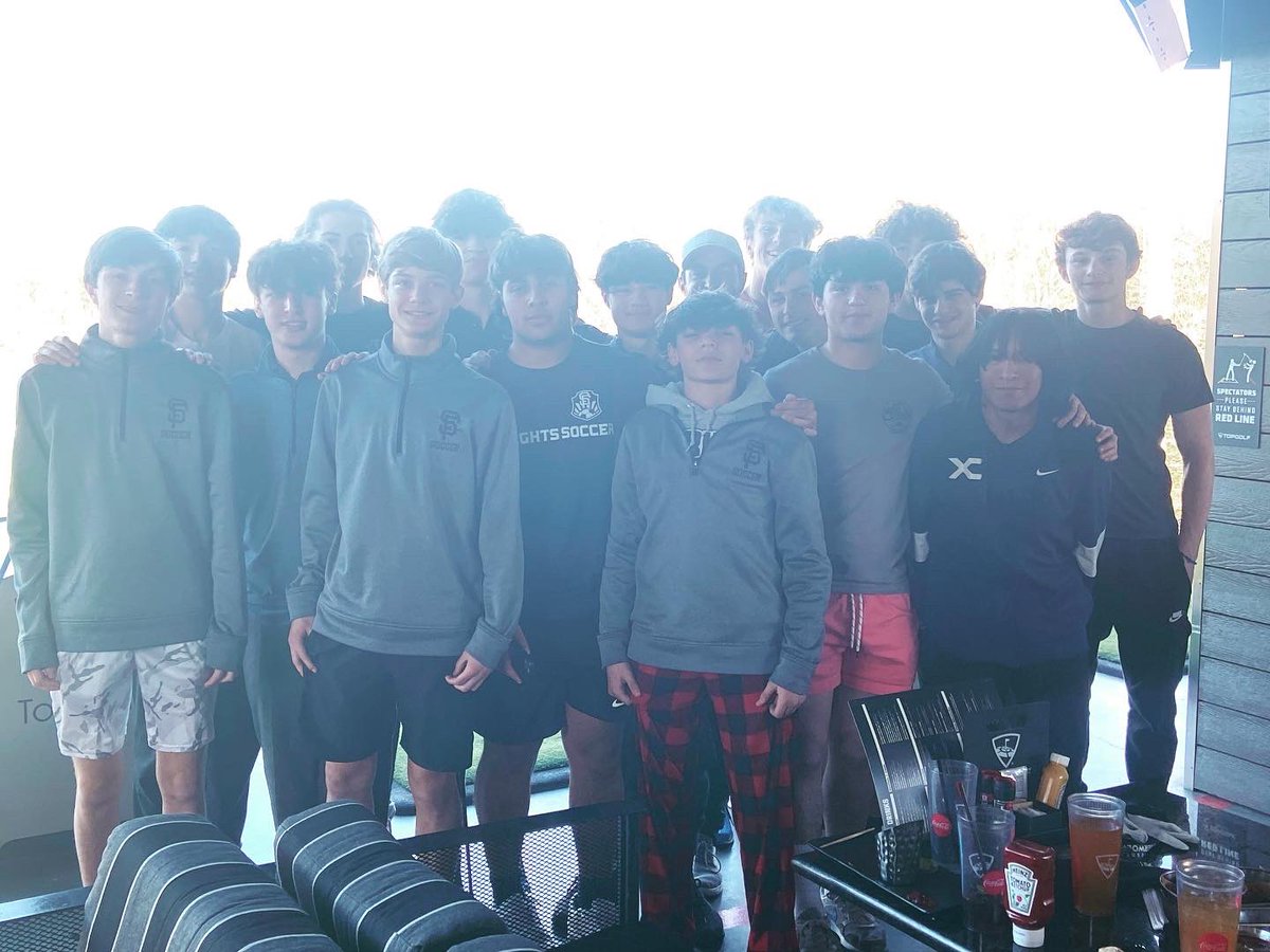 StF_soccer's tweet photo. Great day with the boys at Topgolf before getting after it tomorrow in region play! https://t.co/yigDjd27Nv