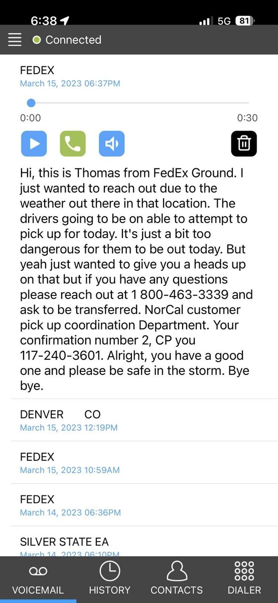 inaflashlaser's tweet photo. This is why my business doesn't ship @FedEx!! 
This is day 4 that they cancelled due to "dangerous" conditions and there hasn't been any snow at my location in over a week.  Today?  Bright and sunny.
@FedExHelp https://t.co/8EJSZvSYFB