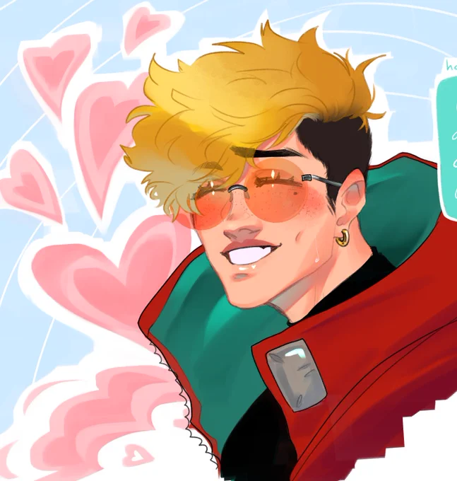 he's looking at wolfwood  
