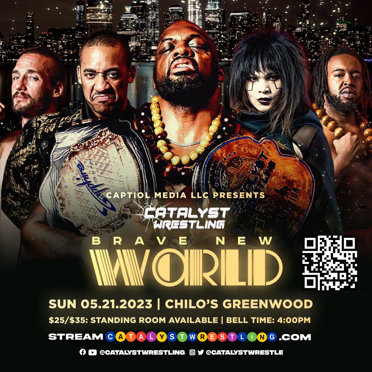 CatalystWrestle's tweet photo. After someone who may or may not have been Wrecking Ball Legursky broke our ticket system (one of those colored Macs from the 90's)... We have a new ticket link and QR CODE!? https://t.co/xIENOxDNQH