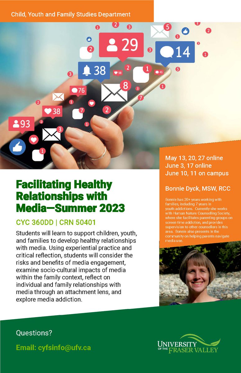 The CYFS department is offering the following courses in the Summer 2023 semester!