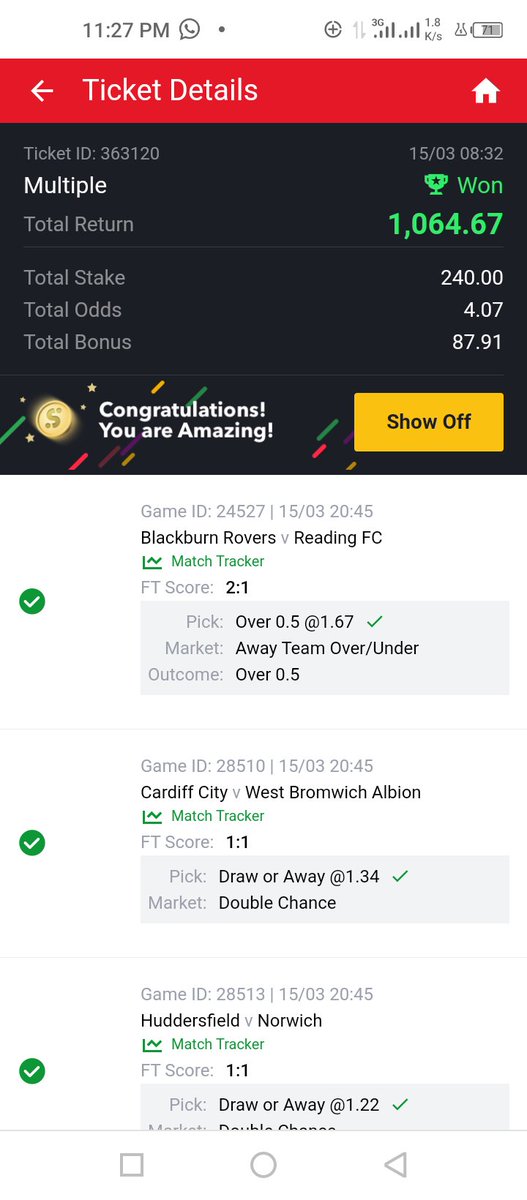 daniel88135's tweet photo. I have won for good 3 days testing my skills now without loosing any ticket,God I thank you for today winning ticket though is small but my prediction method prove it,no scam I repeat,am not part of scam guys online,my bookies are 💯 percent legit,chat me up for daily odd sub https://t.co/pfpyOT6xSg