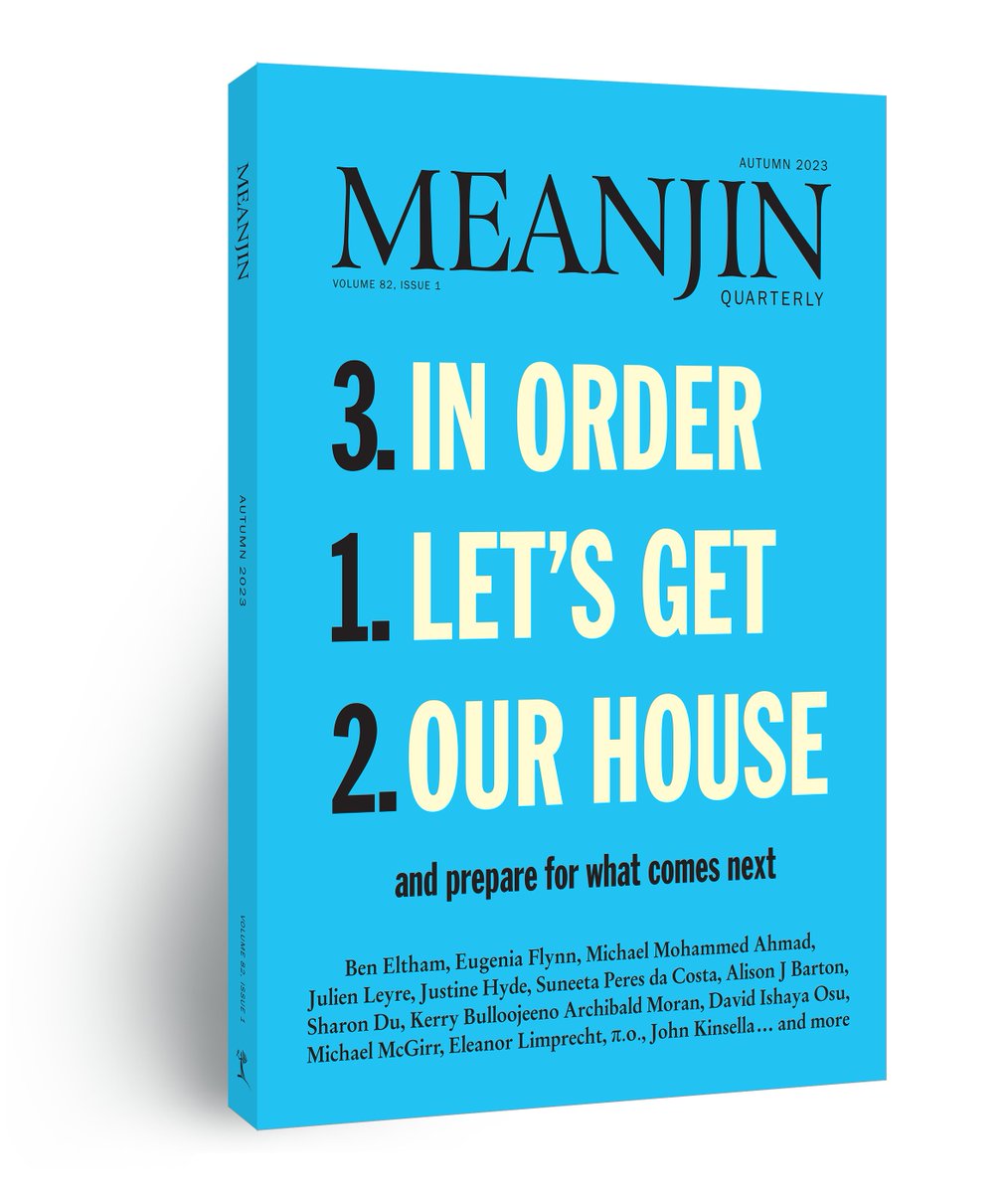 Meanjin's tweet image. Meanjin 82.1 Autumn 2023 is out today! There&apos;s so much good reading… Let&apos;s flip through these two-hundred-and-something pages and their fifty writers and artists:
