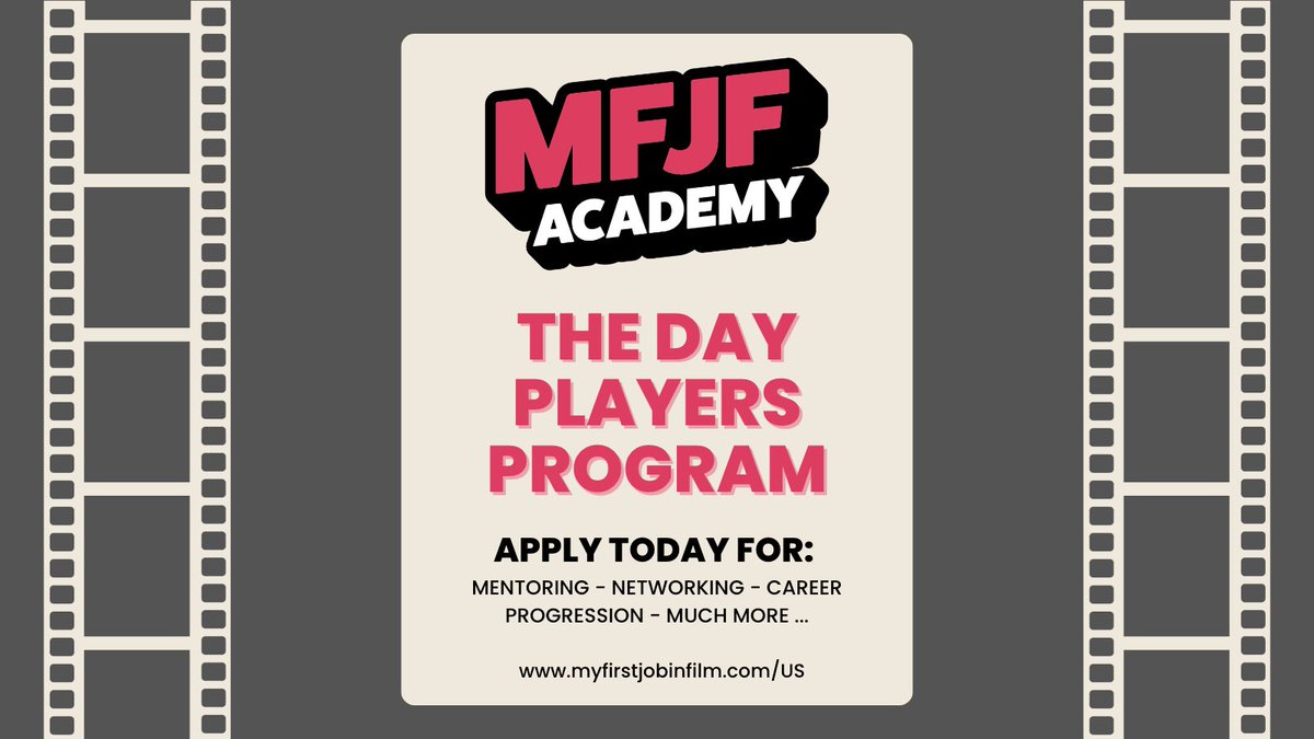 My First Job in Films' Day Players Program has launched! So if you are looking for:
👉 Mentoring
👉 Networking
👉 Move up to bigger productions
Check out the criteria on the website and apply today at: ow.ly/aCG850NaFam
#filmmaking #productionassistant #setlife #jobs