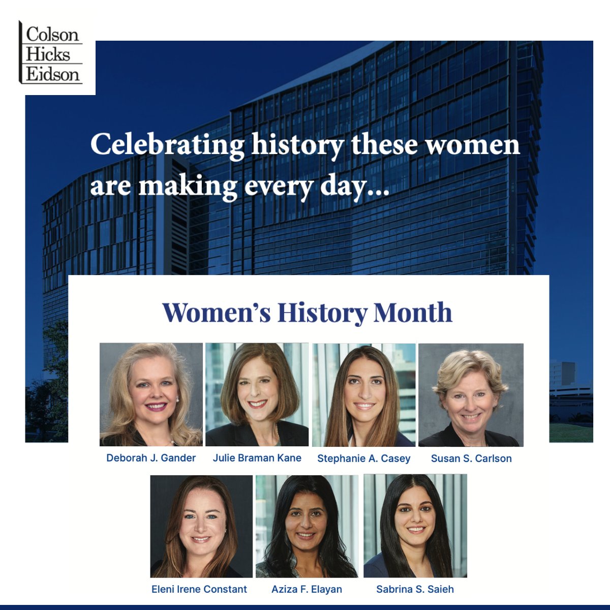 Colson_Hicks's tweet photo. We are proud to recognize our many female attorneys and staff members who are making history every day. 
We salute them as they blaze trails and break barriers!

#WomensHistoryMonth #WomenMakingHistory https://t.co/0iTTmoY4RX