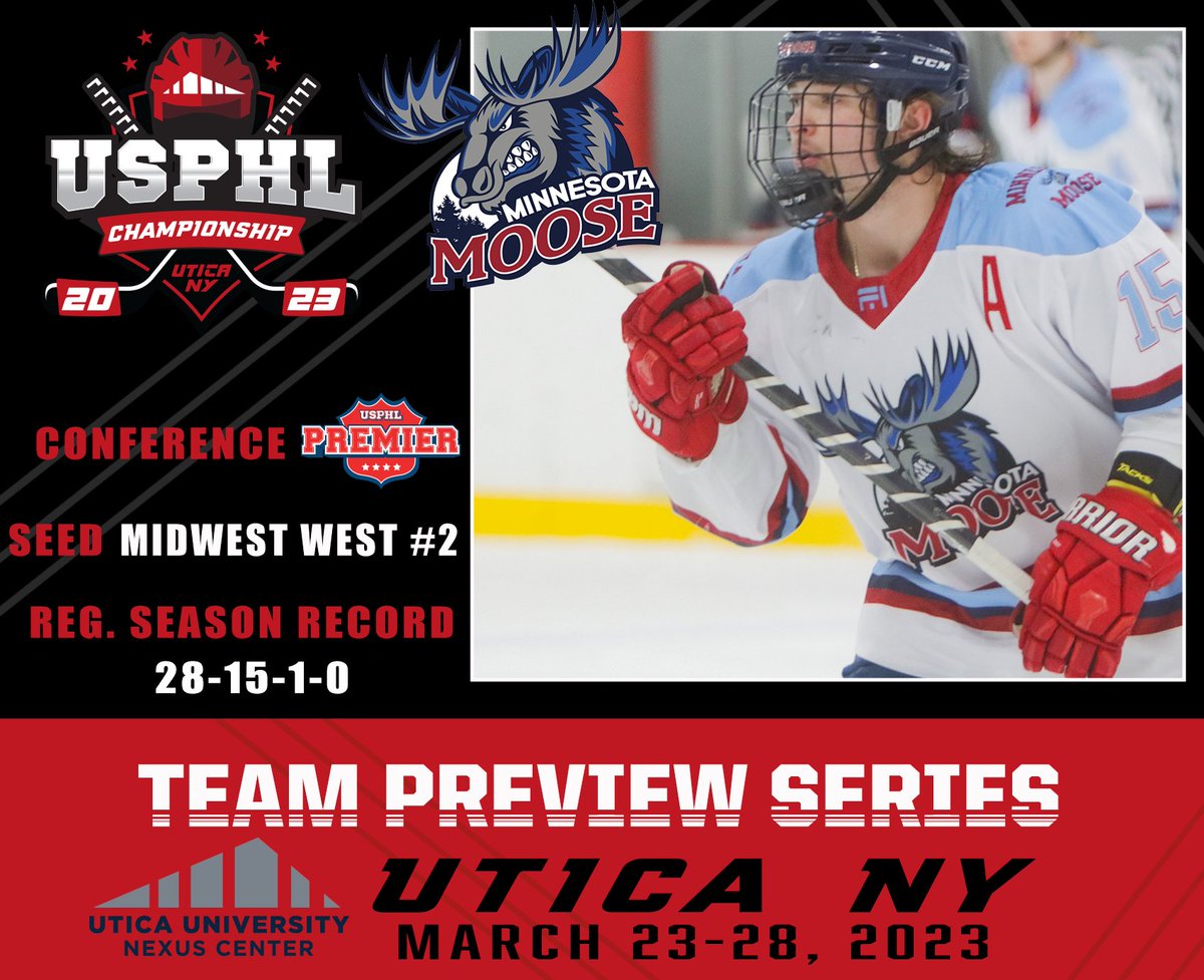 #USPHLNationals: As they say in <a href="/MNMooseHockey/">Minnesota Moose</a> Nation, #AntlersUp! The Moose are excited to return to Nationals after a one-year absence for five years at the tournament. Game-breaking offense, veteran D and solid goaltending make the Moose a tough draw.

usphlpremier.com/usphlnationals…