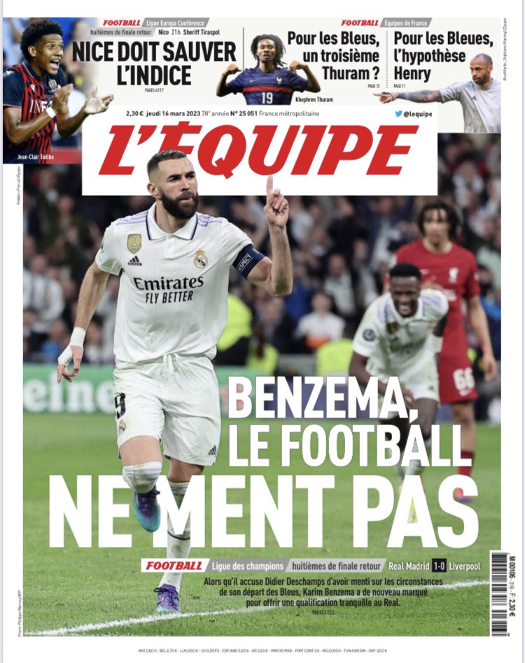 Mr. @Benzema 

#HalaMadridYNadaMas #RealMadridLiverpool #UCL 

🗞️@lequipe