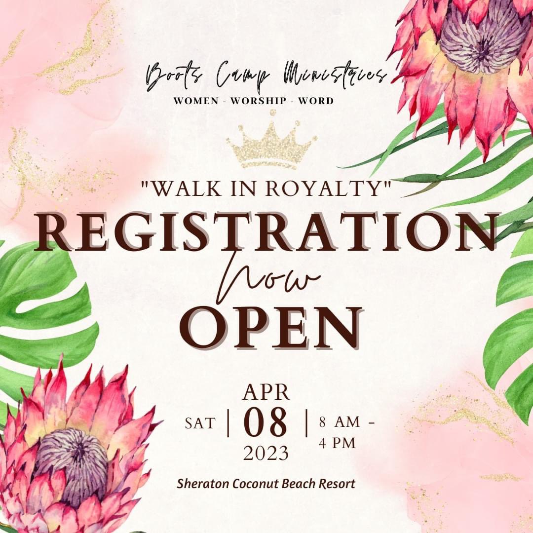 Reverend_Robin's tweet photo. Walk In Royalty👑👑👑

Ladies, this is a conference you don’t want to miss! It’s being hosted by Boots Camp Ministries ~ Women, Worship and Word.  

Registration is still open so get in while you can! Make it a day trip and have some fun! See you there! https://t.co/JessRXp3bY
