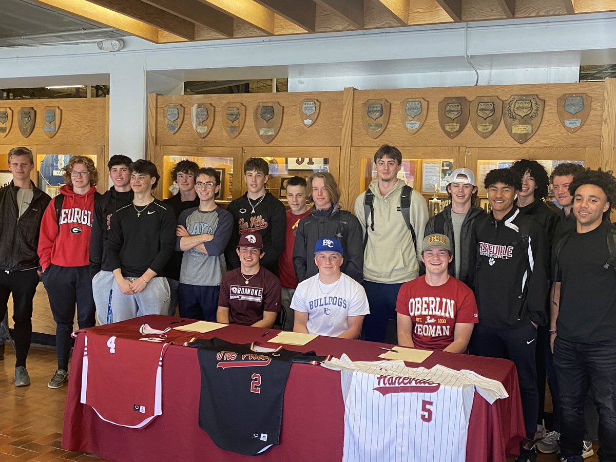 Asheville High School Baseball (@ashevillehighb1) on Twitter photo Congratulations to Connor Hillier (Barton College), Kyle Moshier (Roanoke) and Davis Hayes (Oberlin). Today they signed to continue their academic and athletic careers! We are so proud of each of them! <a href="/hillier_connor/">Connor Hillier</a> <a href="/KyleMoshier1/">Kyle Moshier</a> <a href="/realDavisHayes/">Davis Hayes</a> Congratulations to Connor Hillier (Barton College), Kyle Moshier (Roanoke) and Davis Hayes (Oberlin). Today they signed to continue their academic and athletic careers! We are so proud of each of them! <a href="/hillier_connor/">Connor Hillier</a> <a href="/KyleMoshier1/">Kyle Moshier</a> <a href="/realDavisHayes/">Davis Hayes</a>