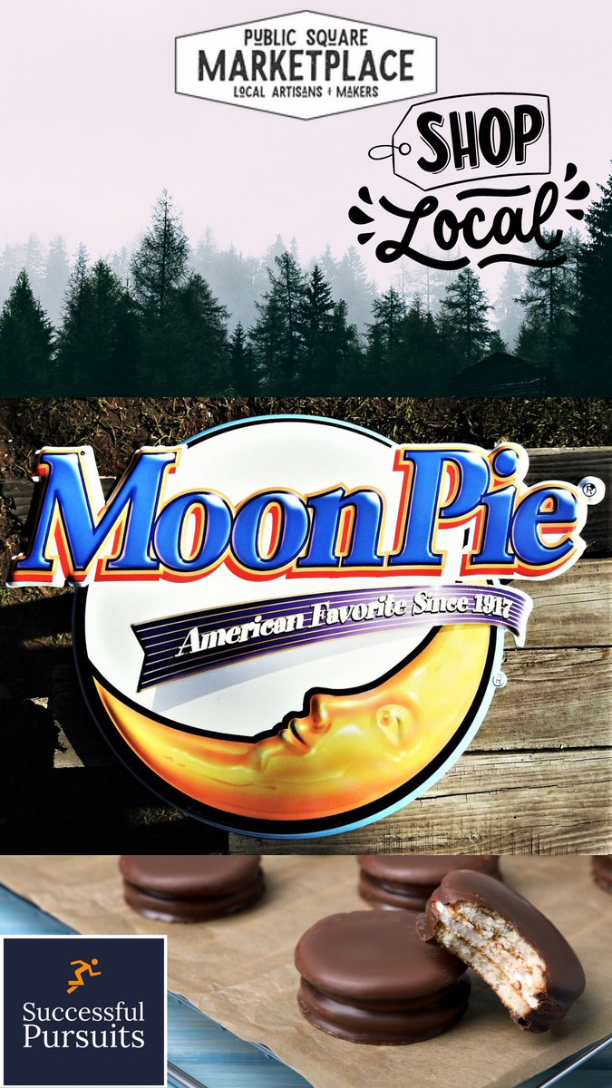 MoonPie - The perfect combination of marshmallow, graham and chocolate. 
Stop by Public Square Marketplace and give one a try.  Check the MoonPie merch; tshirts, coffee, clocks and more!
We're at 120 N. College St. Lebanon, TN 37087
#lebanontn #tennesse #SmallBusiness #moonpie