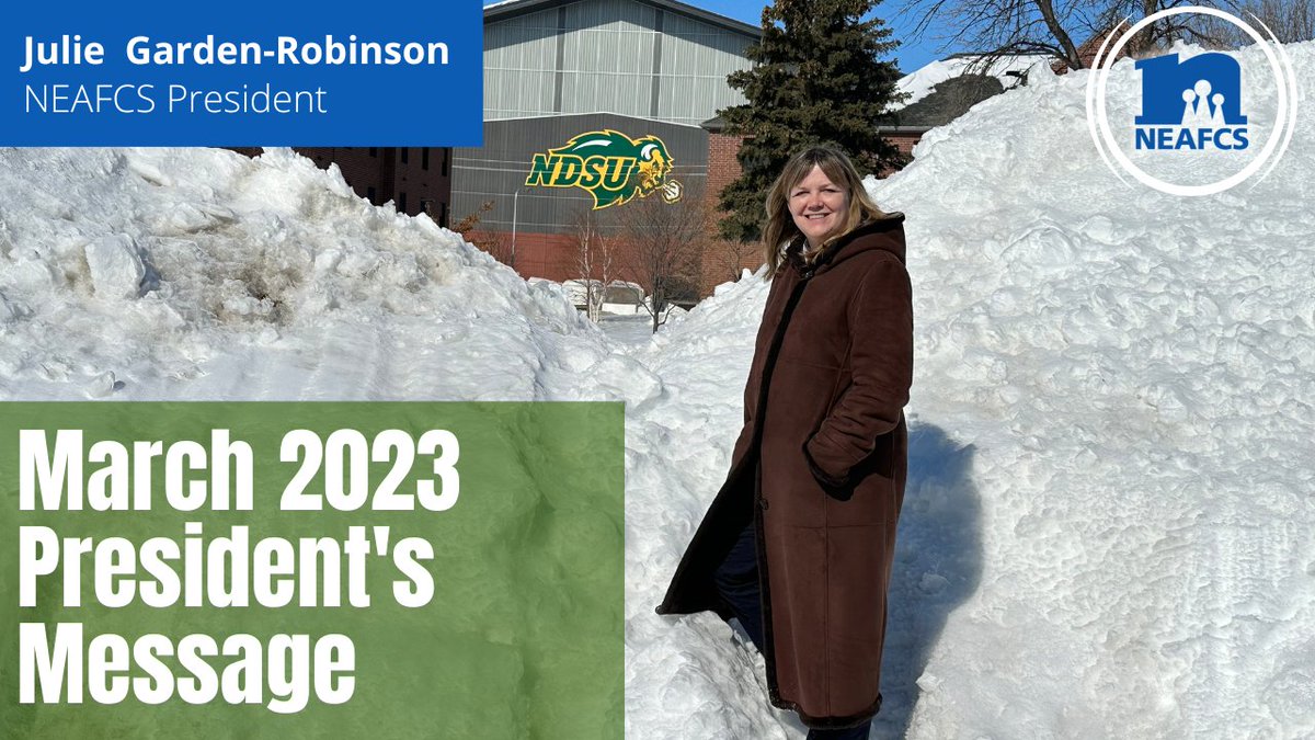 Check out this month's President's Message from <a href="/jgardenrobinson/">Julie GardenRobinson</a> youtu.be/hslElRphu-U #neafcs #newsletter #FCS
