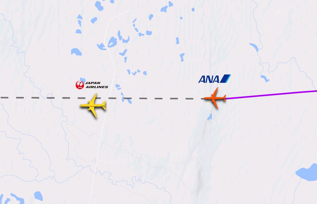 Narita-bound. 34K and 38K feet, right behind each other. Over ANC.
