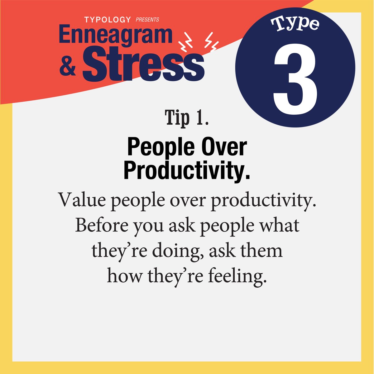 ianmorgancron's tweet image. Stress is a universal experience but depending on your Enneagram type, the way it shows up in your life may look different from someone else's. 

#Type3, take the tip you need for today. Follow along as we share tips for each Enneagram type.
