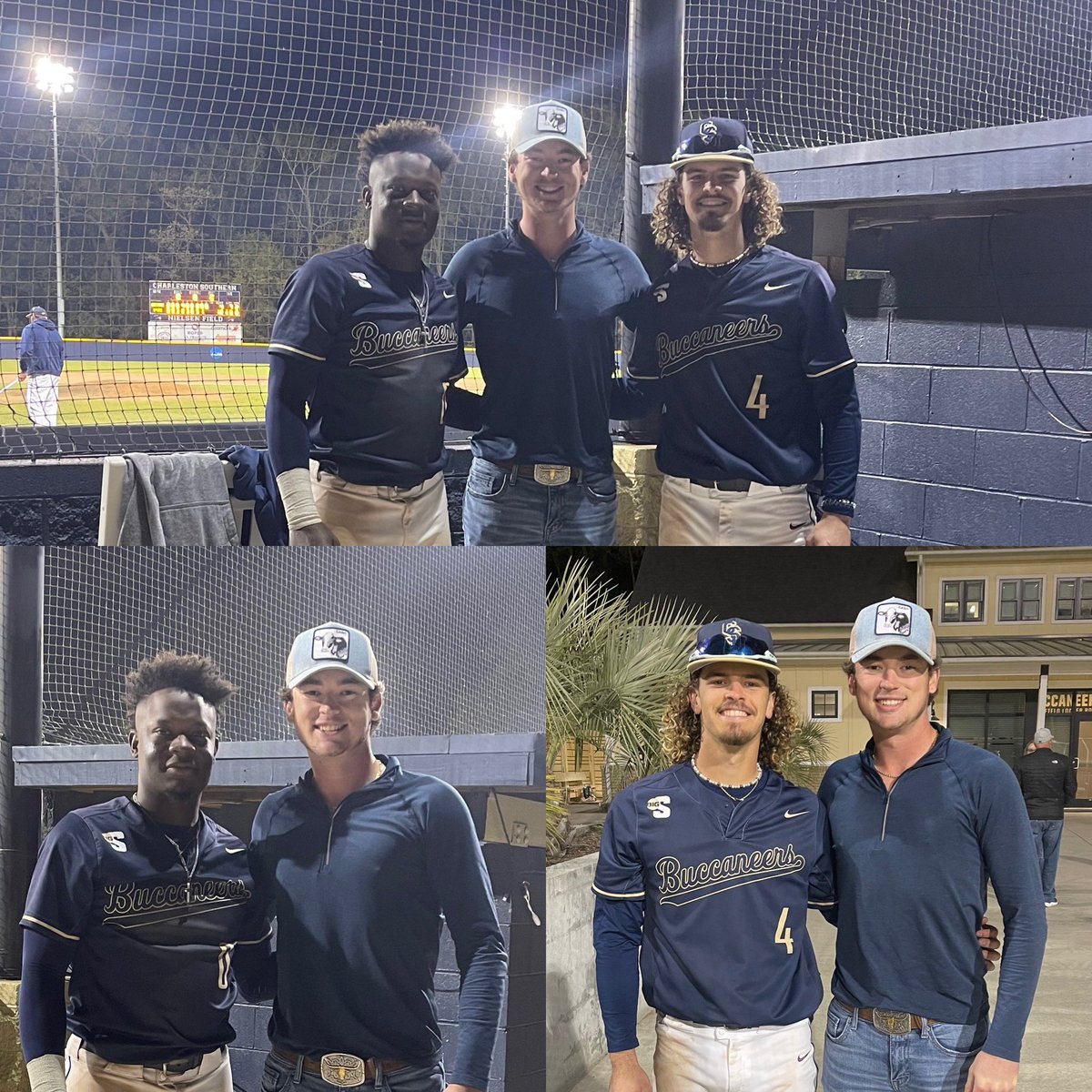 So grateful for the relationships our family has built through baseball. Tonight <a href="/dbow_10/">Dylan "DBOW" Bowen</a> got to watch <a href="/Ashton_Wilson12/">Ashton Wilson</a> and <a href="/Tyrell_Brewer/">Tyrell Brewer</a> put on a hitting clinic during his spring break visit to Charelston! #relationshipsmatter <a href="/TNXL_Baseball/">Brian J. Martinez</a> @CanesFla