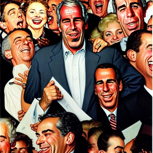 hellworldai's tweet photo. Jeffrey Epstein 1955 middle class dinner party https://t.co/fr8euVnKMw