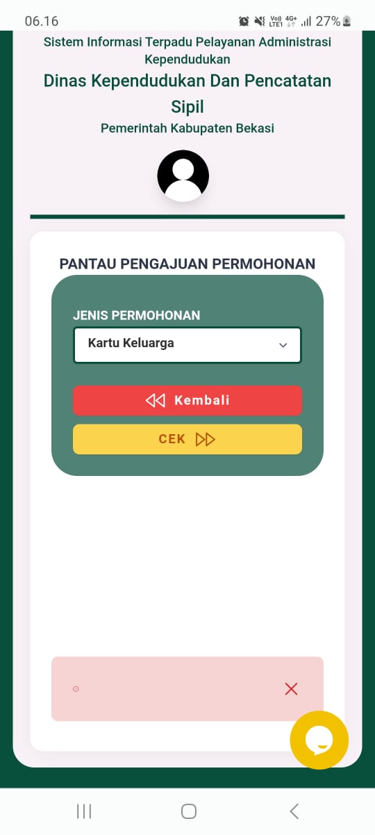 Bernessa19's tweet photo. @dkcplkabbekasi Perubahan anggota keluarga, muncul seperti ini sampai hr ini, melalui web sitepak, sy menghubungi chat online web baru direspon katanya ditolak tapi kenapa statusnya msh seperti ini sy jadi tidak bisa mengajukan perubahan ulang.. https://t.co/EuyLErS1fP