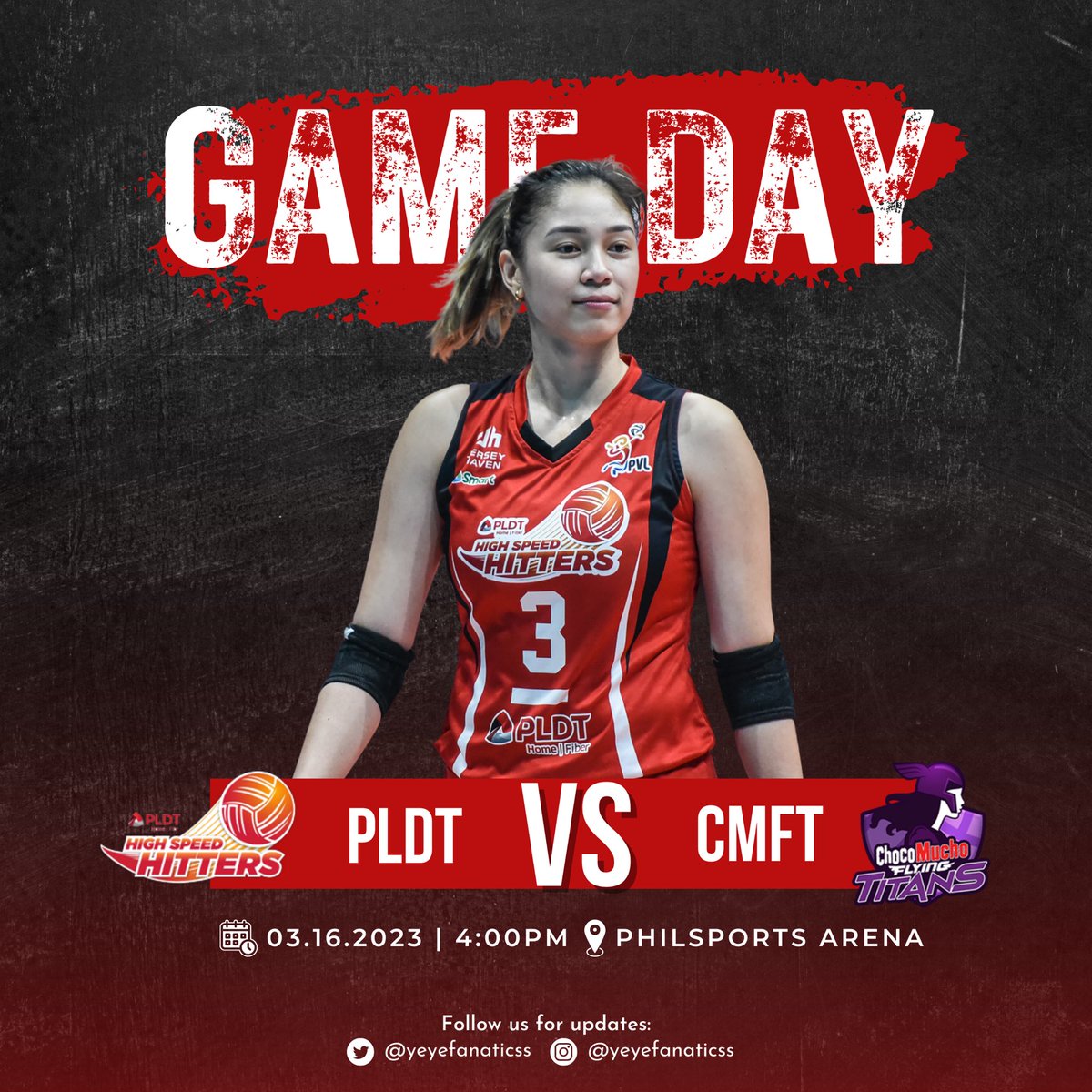 yeyefanaticss's tweet photo. ˗ˏˋ GAME DAY TODAY ´ˎ˗

🏐 PLDT vs. CMFT
⏰ 4:00pm, Thursday
📍 PhilSports Arena, Pasig

Let’s go ate Mika and team! ❤️

@mikareyesss | Mika Reyes 
#PVL2023 #PVLAFC2023 https://t.co/qanvCdMcbC