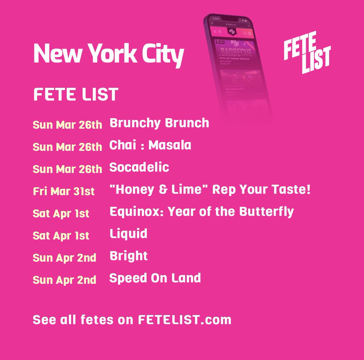 NYC FETE LIST