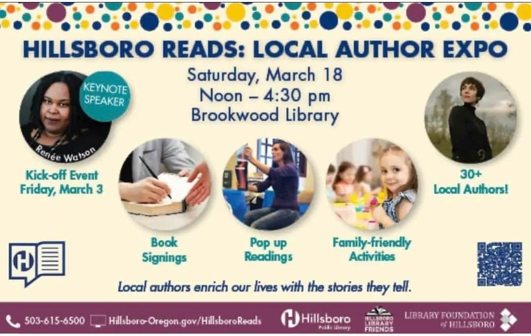 TheWriteByrd's tweet photo. Join @SCBWIOregon authors at the Hillsboro Library for events all this week, including @beingcindy, @HannahWHolt, @carrietillotson, and @HeidiSchulz. Culminates Saturday, March 18 with a signing!
#scbwi
#scbwior https://t.co/hLXN64Jn5X