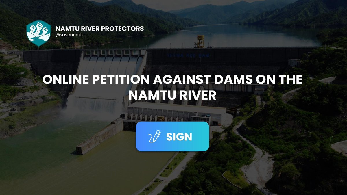 PVamplify's tweet image. 🚨 Urgent call by @savenamtu!

Sign the petition to urge intl companies inclu. @AFRY_global &amp;amp; Razel-Bec to stop partnering with murderous #Myanmar junta on constructing Upper Yeywa #DamProject on the Namtu river in northern #ShanState.

📩 bit.ly/3ln5MPQ 

Sign Now!