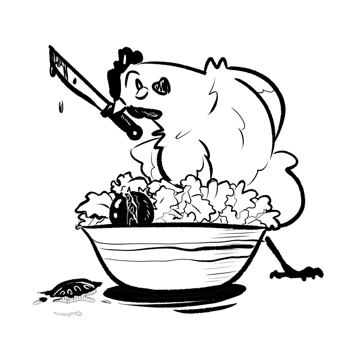 MakennaMadeThis's tweet photo. You mean to tell me a CHICKEN seized this salad??
Have a very happy Beware the Ides of Marchπ‘
#IdesOfMarch #weshouldtotallyjuststabcaesar
#chickens #tinyfluffydinosaurs #artistontwitter #birds #doodle https://t.co/AXizxwx01l