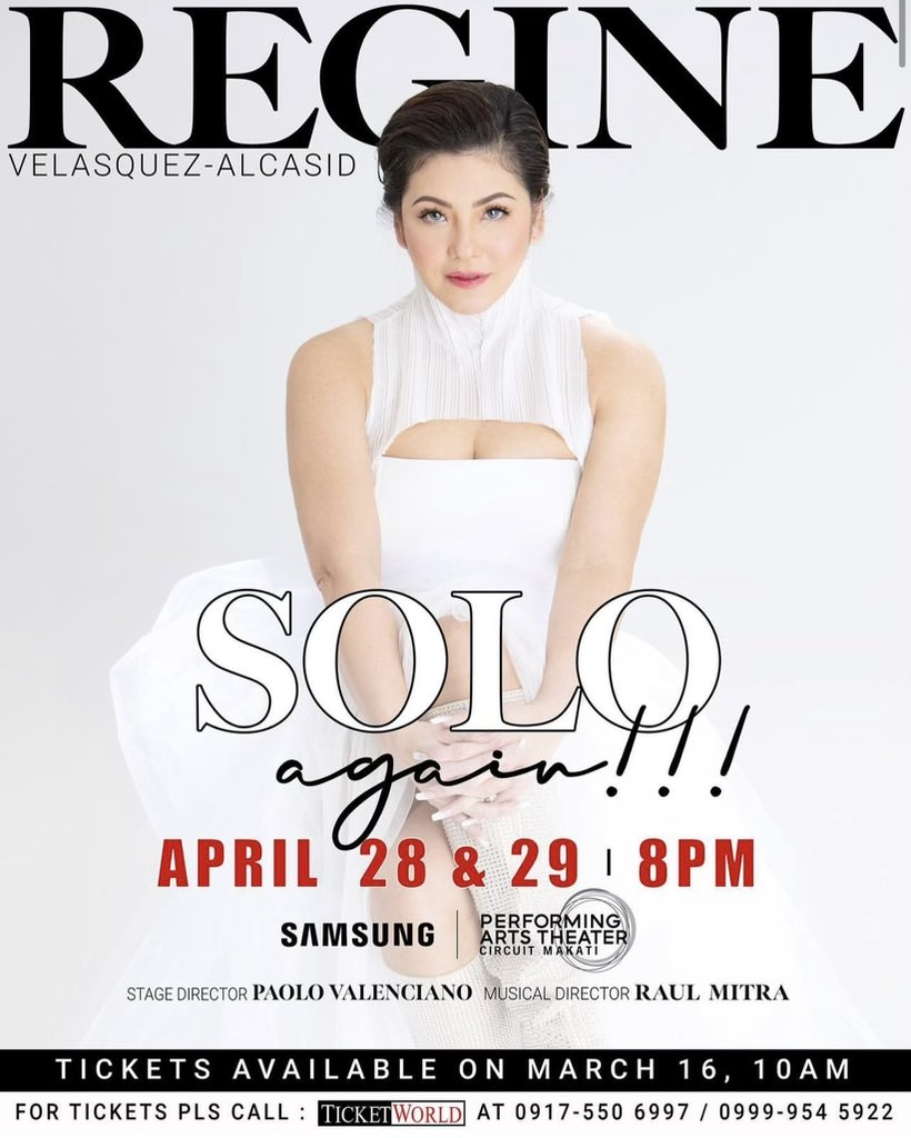 reginevalcasid's tweet photo. Get your tickets now ❤️❤️❤️❤️ #SOLOagain https://t.co/3EkNZ17LiN