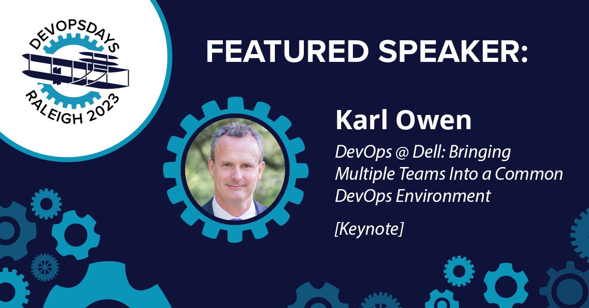 DevOpsDaysRDU's tweet photo. Speaker Announcement: @karlowen will be taking the main stage as one of our keynotes! Karl will cover how a large company handles DevOps principles and practices amongst its thousands of engineers. #devops #devopsdays https://t.co/oxrxRQv4In