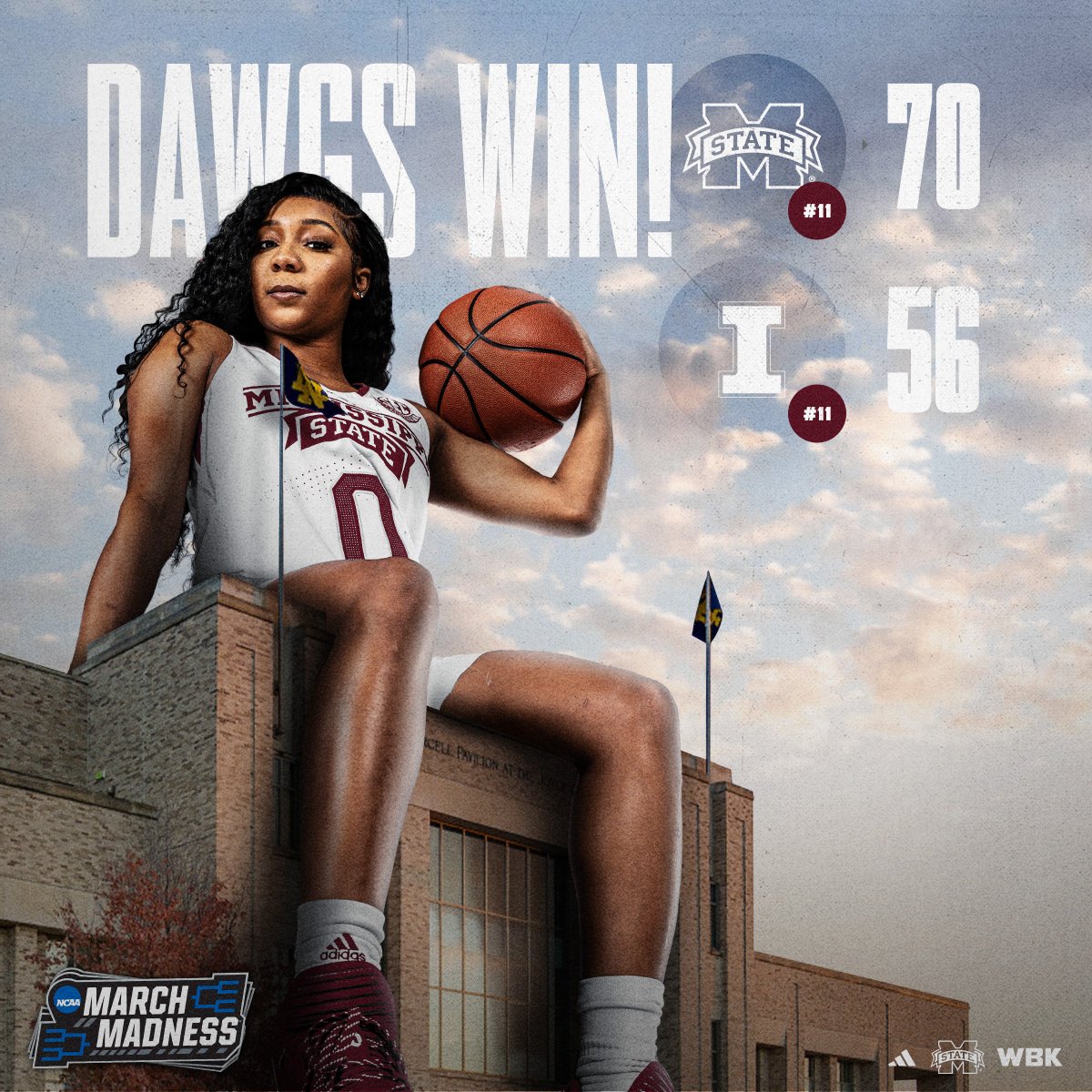 Dawgs win! 
𝐃𝐚𝐰𝐠𝐬 𝐚𝐝𝐯𝐚𝐧𝐜𝐞!

#HailState🐶 | #MarchMadness