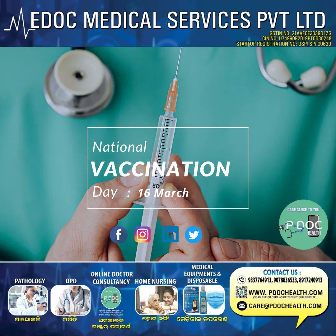 NATIONAL VACCINATION DAY!
.
.
#vaccination #vaccinationday #nationalvacccinationday  #Odisha #Ganjam #healthcare #healthservices #cliqvolt #Berhampur #Bhubaneswar #bestdoctor #bestdoctorever #services #healthcareheroes #online #doctorconsultation #healthylifestyle #health