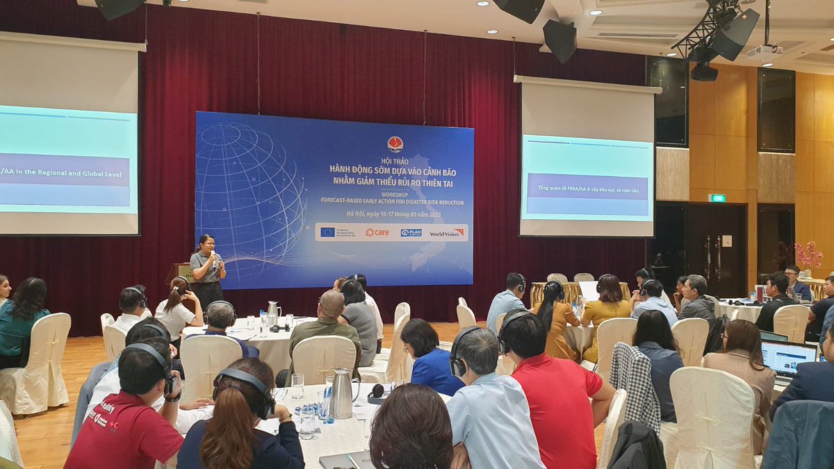vhalhen123's tweet photo. Happening now in Hanoi, Vietnam — Sharing and Learning Workshop on Forecast-based Early Action for Disaster Resilience. Great to see the different actors in country from government agencies, I/NGOs and community representation from Quang Tri and Binh Thuan #anticipatoryaction https://t.co/1N37SK8Lfr